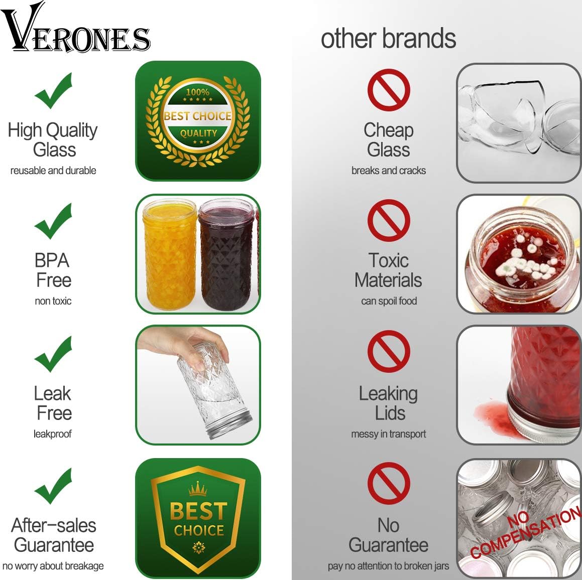 VERONES mason jar in freezer demonstrates long-term storage potential.
