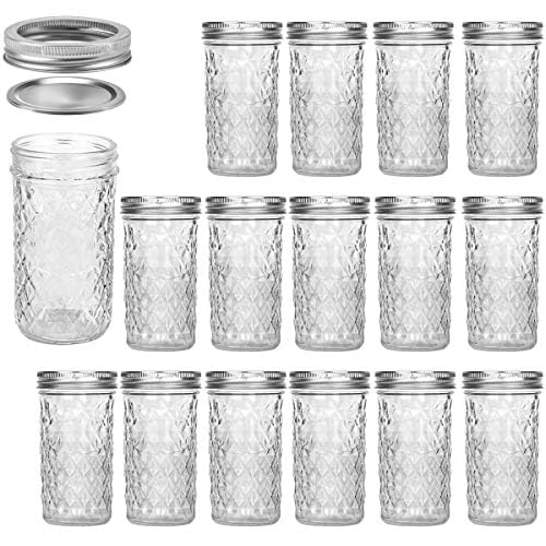 VERONES mason jar clear glass showcases contents with crisp visibility for jams and syrups.