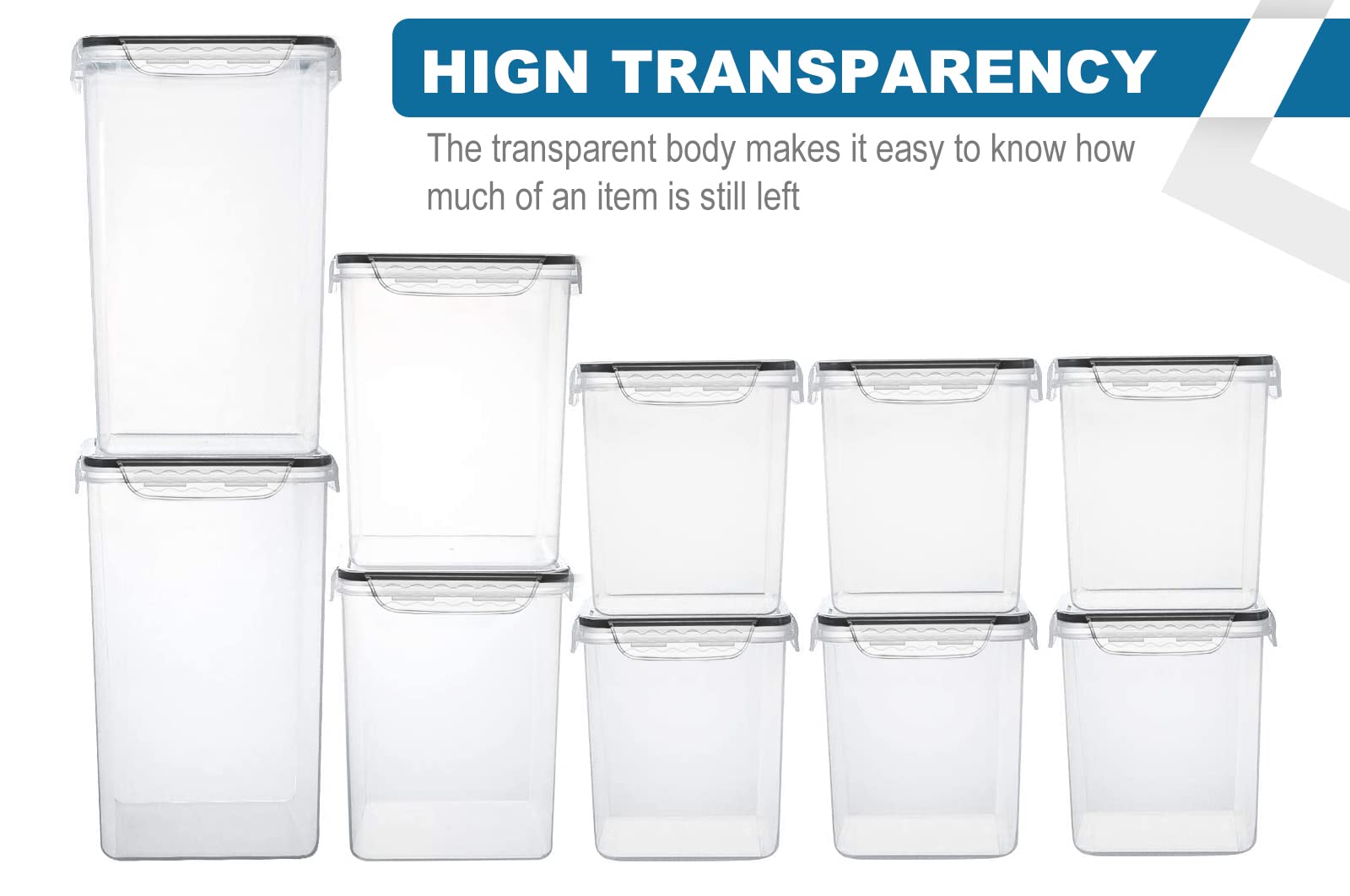 VERONES medium 2.5L container highlighting space-saving stackable design.