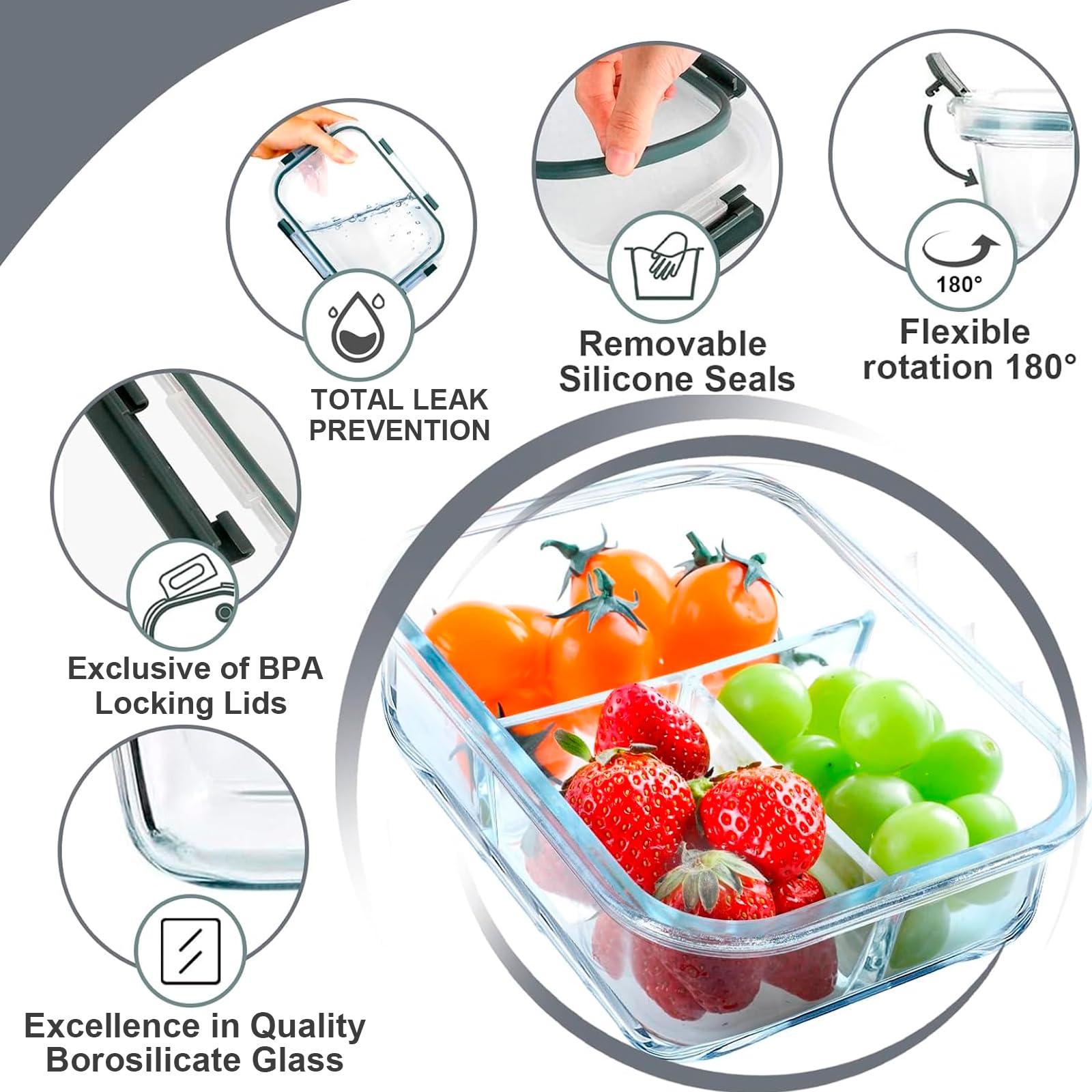 VERONES 36oz capacity suits meal prep and leftovers.