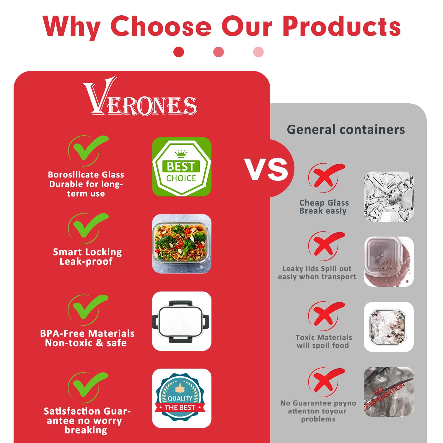 VERONES non-toxic glass resists flavors and stains for simple cleaning.