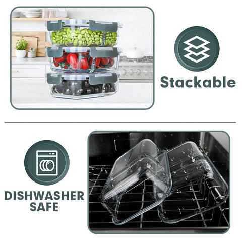 VERONES glass storage resists flavors and stains for easy cleaning.