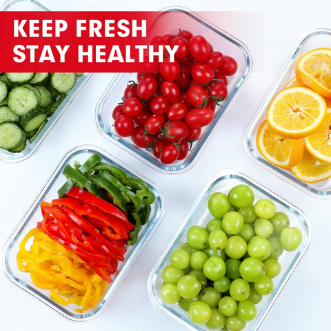 VERONES red lids add color while keeping meals fresh