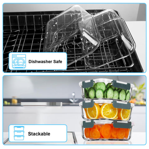 VERONES stackable design saves cabinet and fridge space.