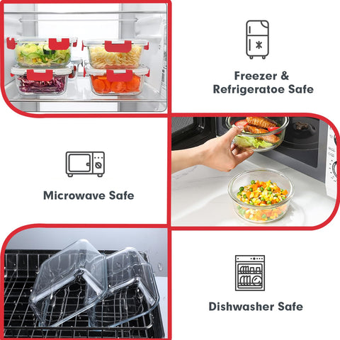 VERONES stackable glass containers maximize fridge space and simplify organization.