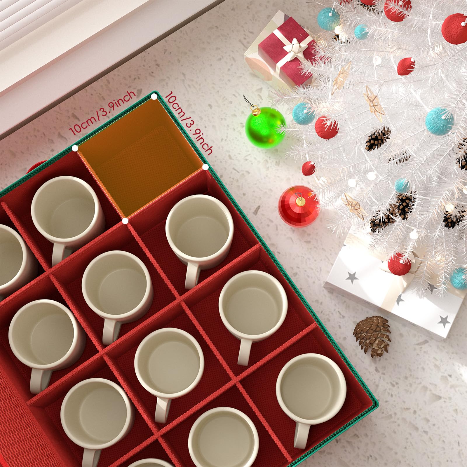 VERONLY Christmas storage box in red and green adds festive decor and practicality.