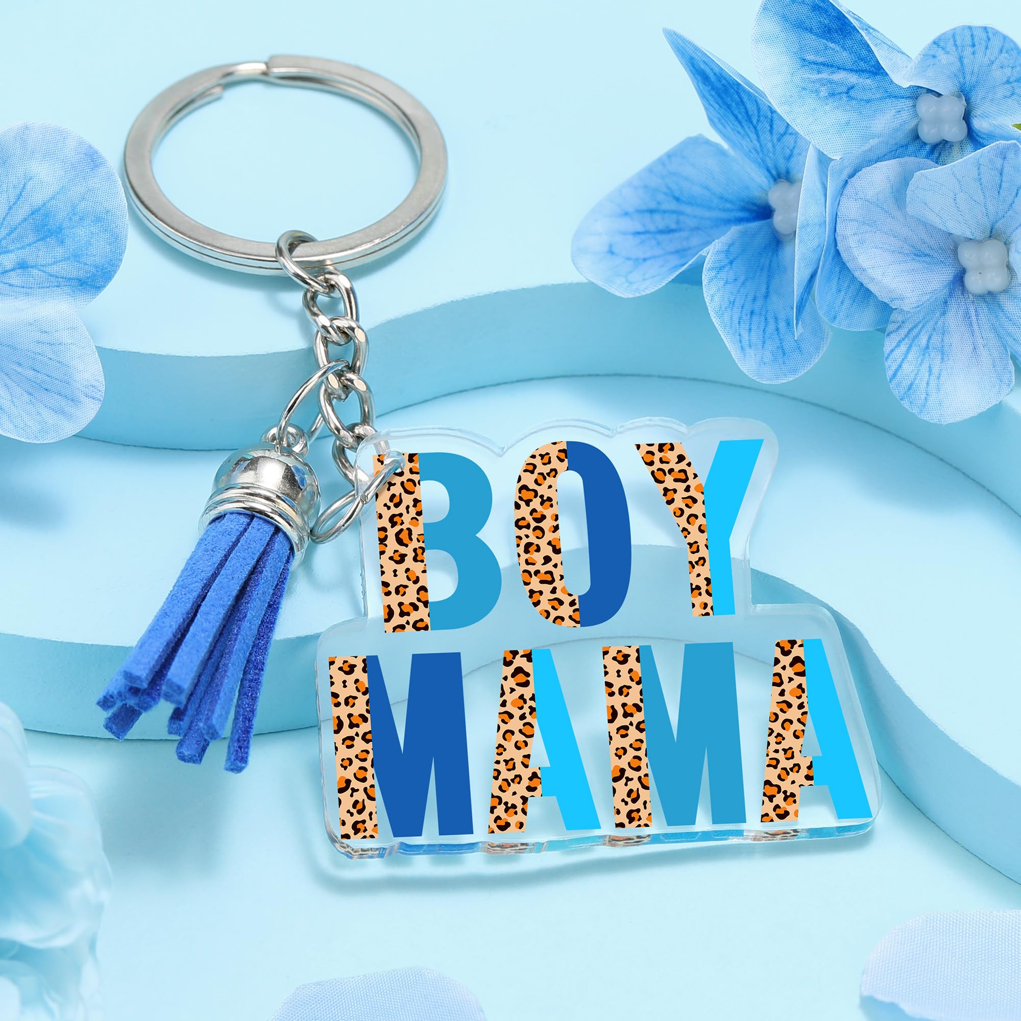 Verouis boy mom acrylic keychain as a small keepsake.