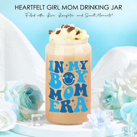 Verouis boy mom fashion glass cup for hydration in style.