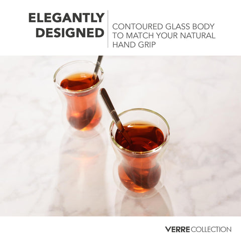 Verre Collection heat-resistant tea cups suitable for hot tea ceremonies.