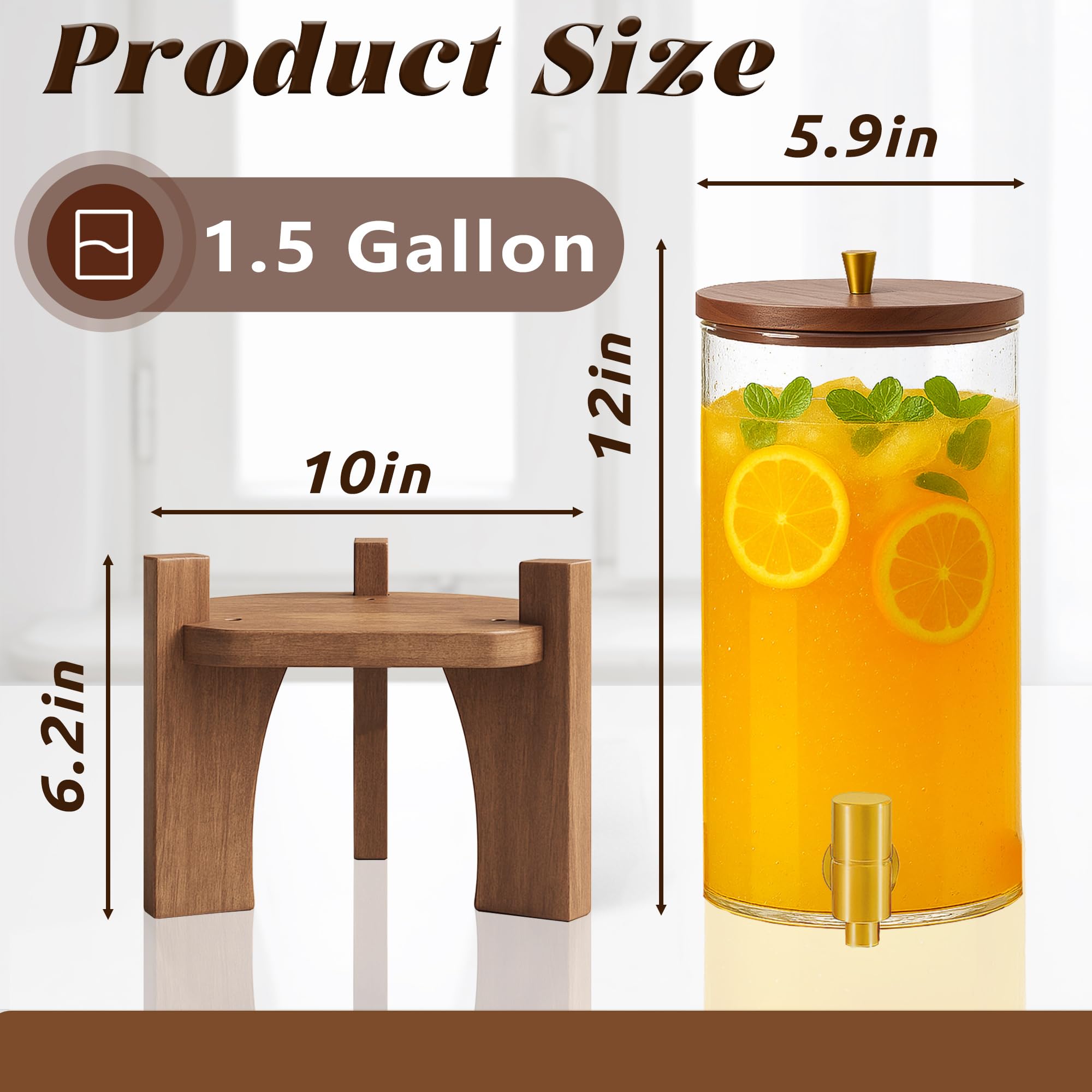 Verssure glass dispenser wide-mouth opening for easy refilling and cleaning.