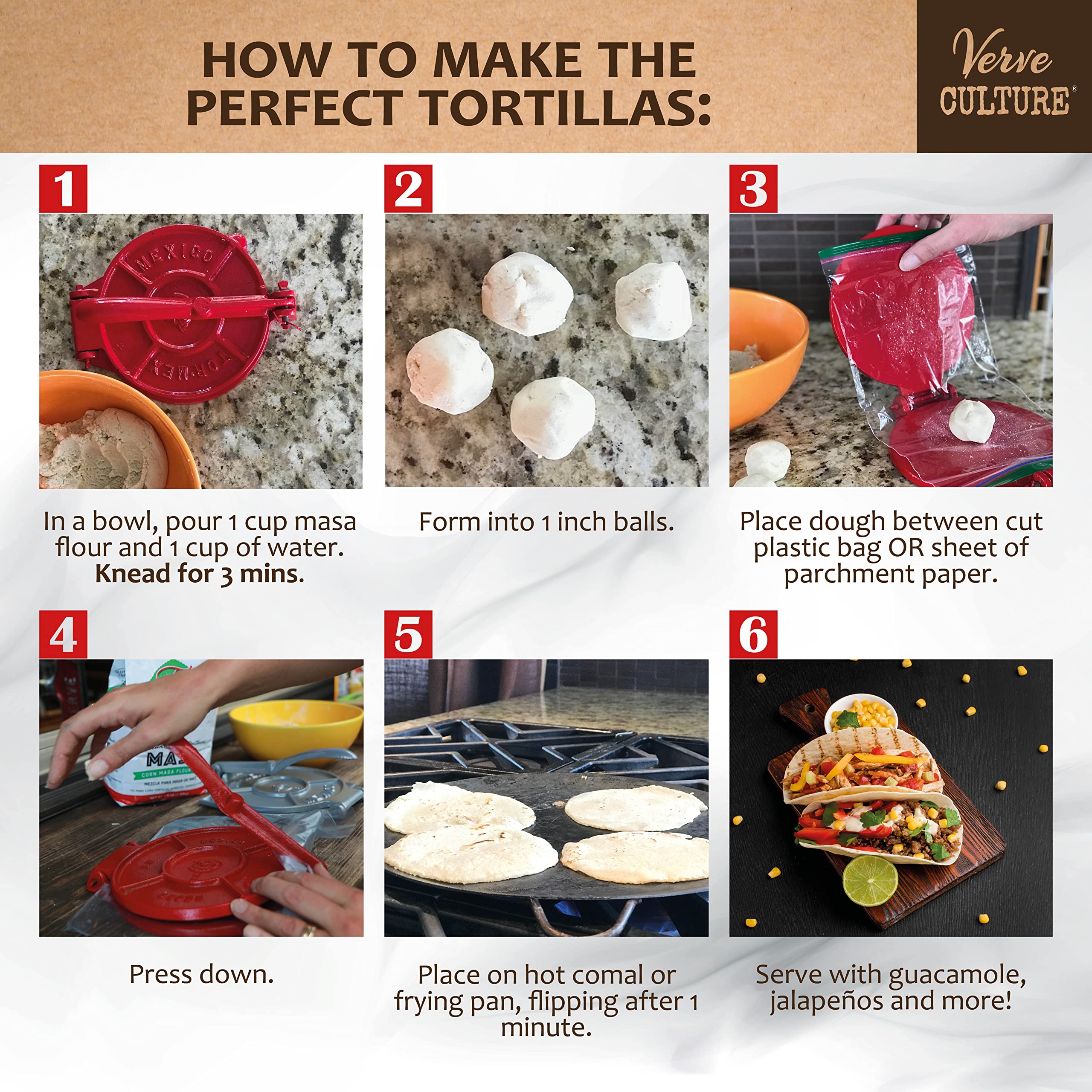 Verve CULTURE dough press versatile for tortillas, arepas, and flatbreads.