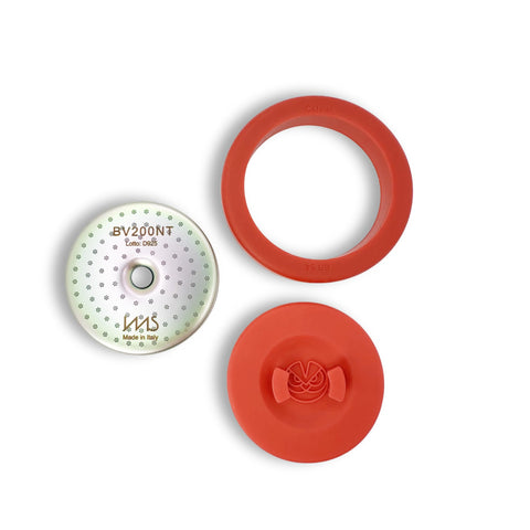 Verybarista Cafelat silicone gasket detail showing odor-free, durable 54mm seal.