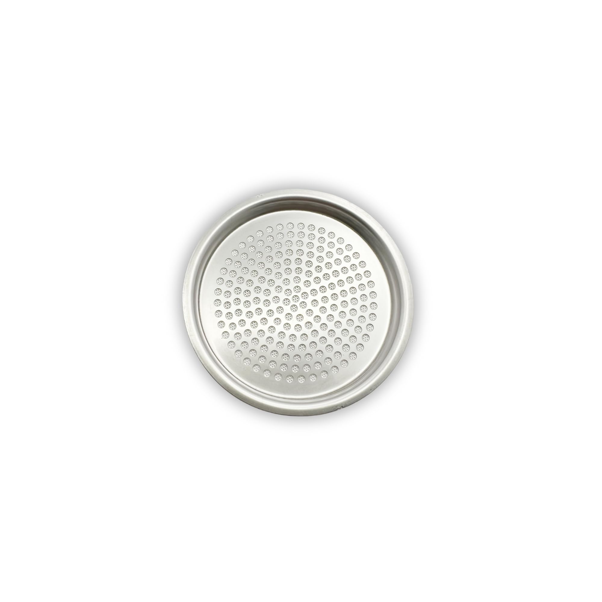 Stainless steel moka filter with 0.2 mm holes for precise extraction