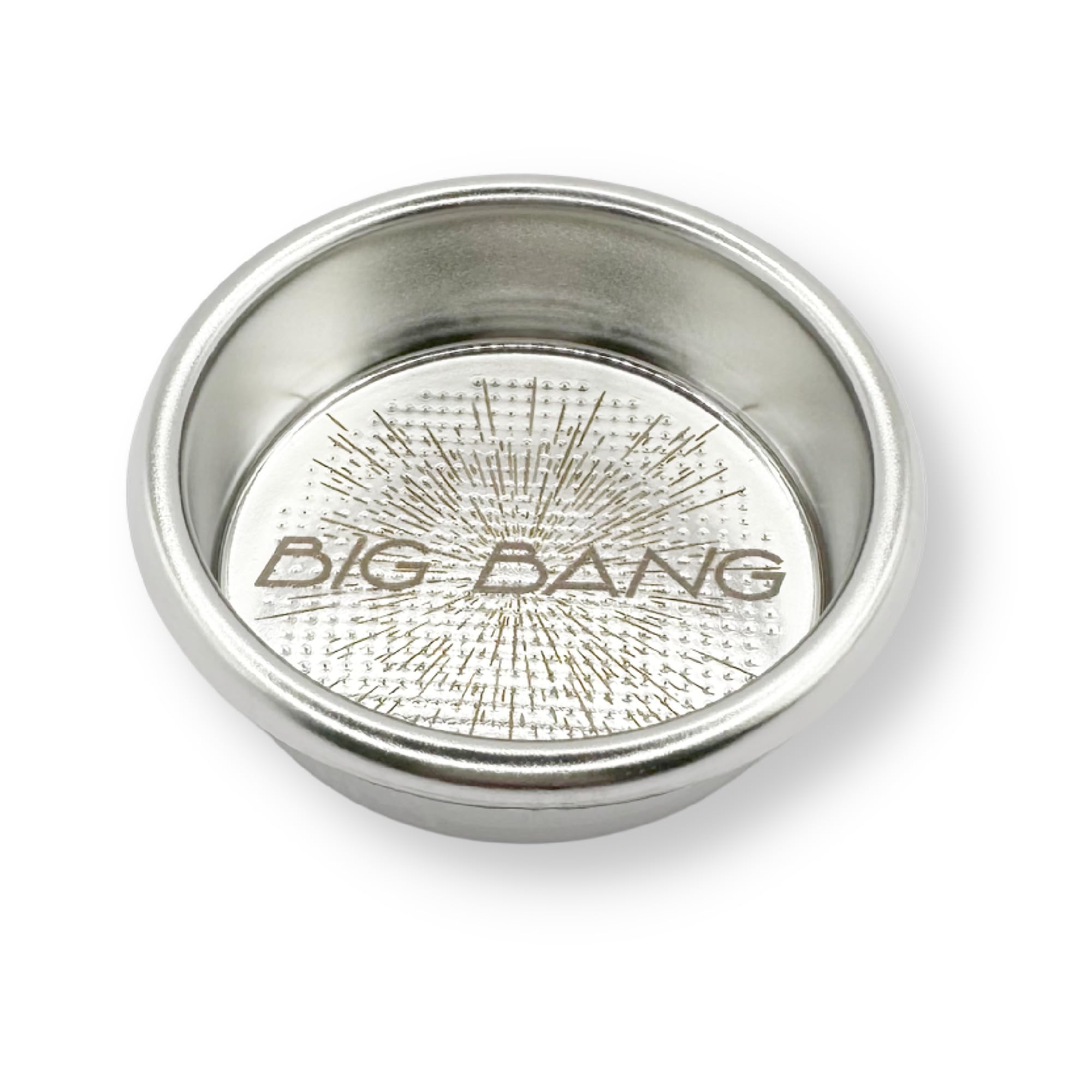 verybarista IMS Big Bang 54mm basket front view highlighting center pattern for even extraction