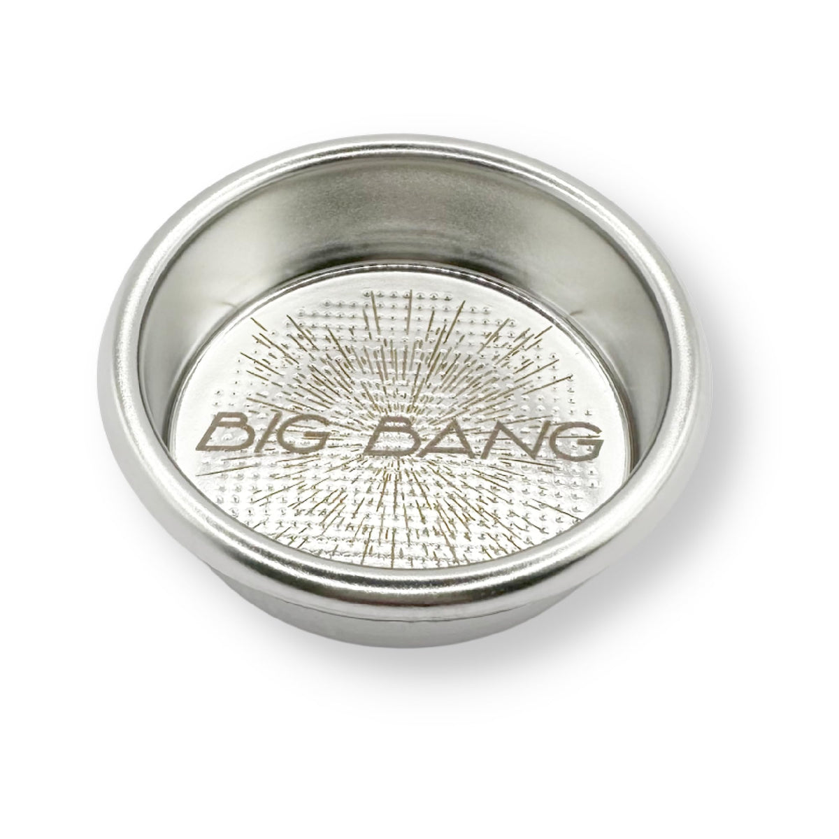 verybarista IMS Big Bang 54mm basket front view highlighting center pattern for even extraction