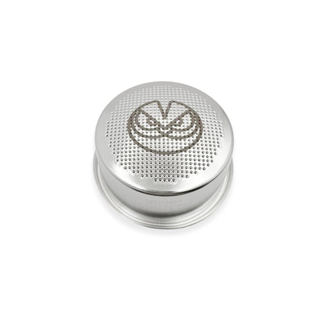 Verybarista 54mm convex basket hole pattern closeup for uniform extraction