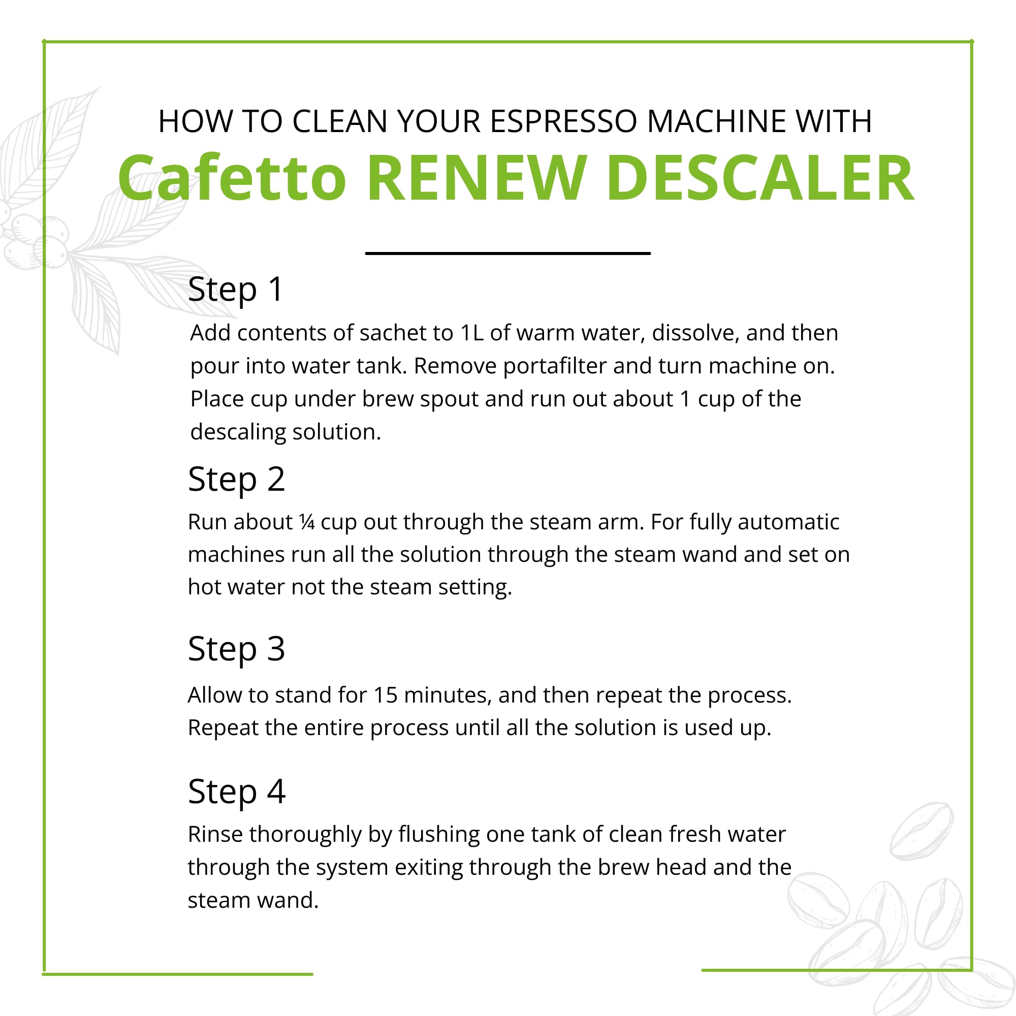 Verybarista Renew Descaler NSF-listed for corrosion-safe cleaning