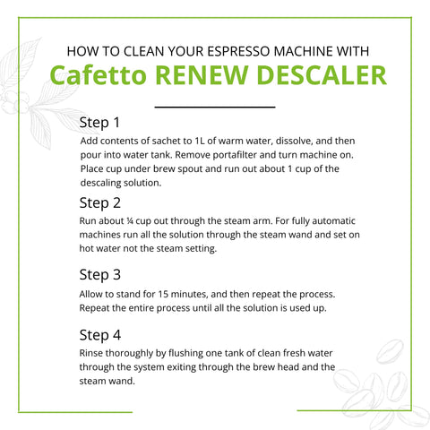 Verybarista Renew Descaler NSF-listed for corrosion-safe cleaning