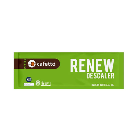 Verybarista Renew Descaler packaging display highlighting machine compatibility
