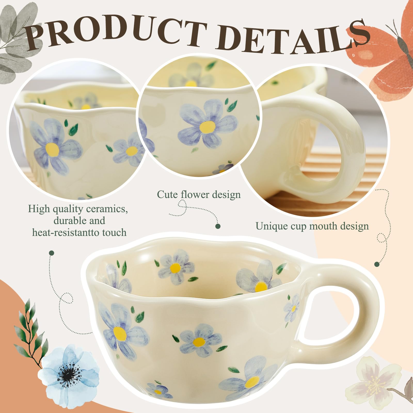 Vesici 4 Styles mug with purple tulips, brings decorative flair to your routine.