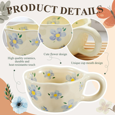 Vesici 4 Styles mug with purple tulips, brings decorative flair to your routine.