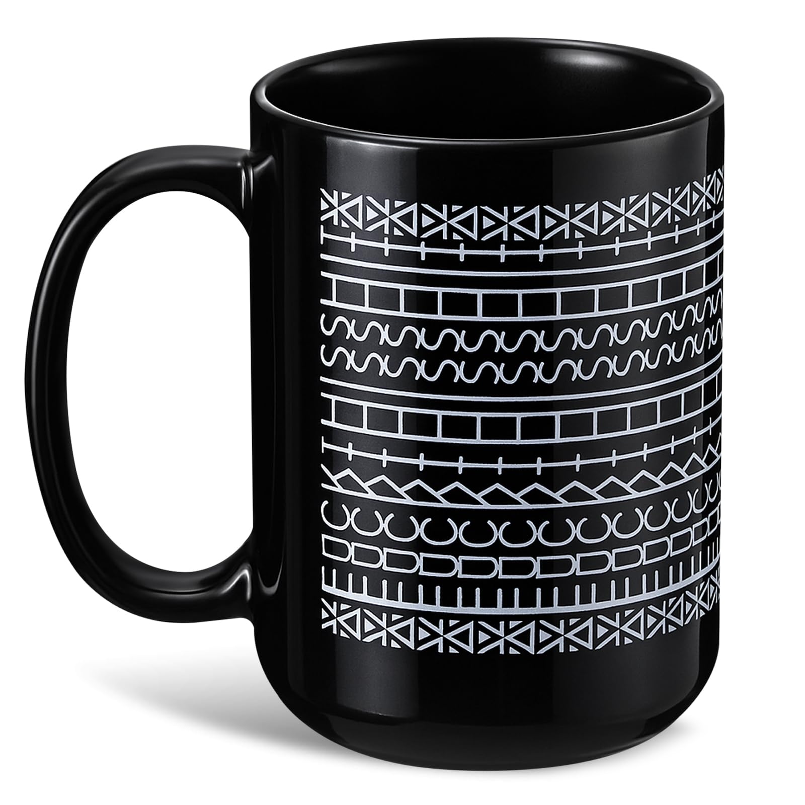 Vesici hidden message mug reveals runic pattern when tilted, for a playful desk moment.