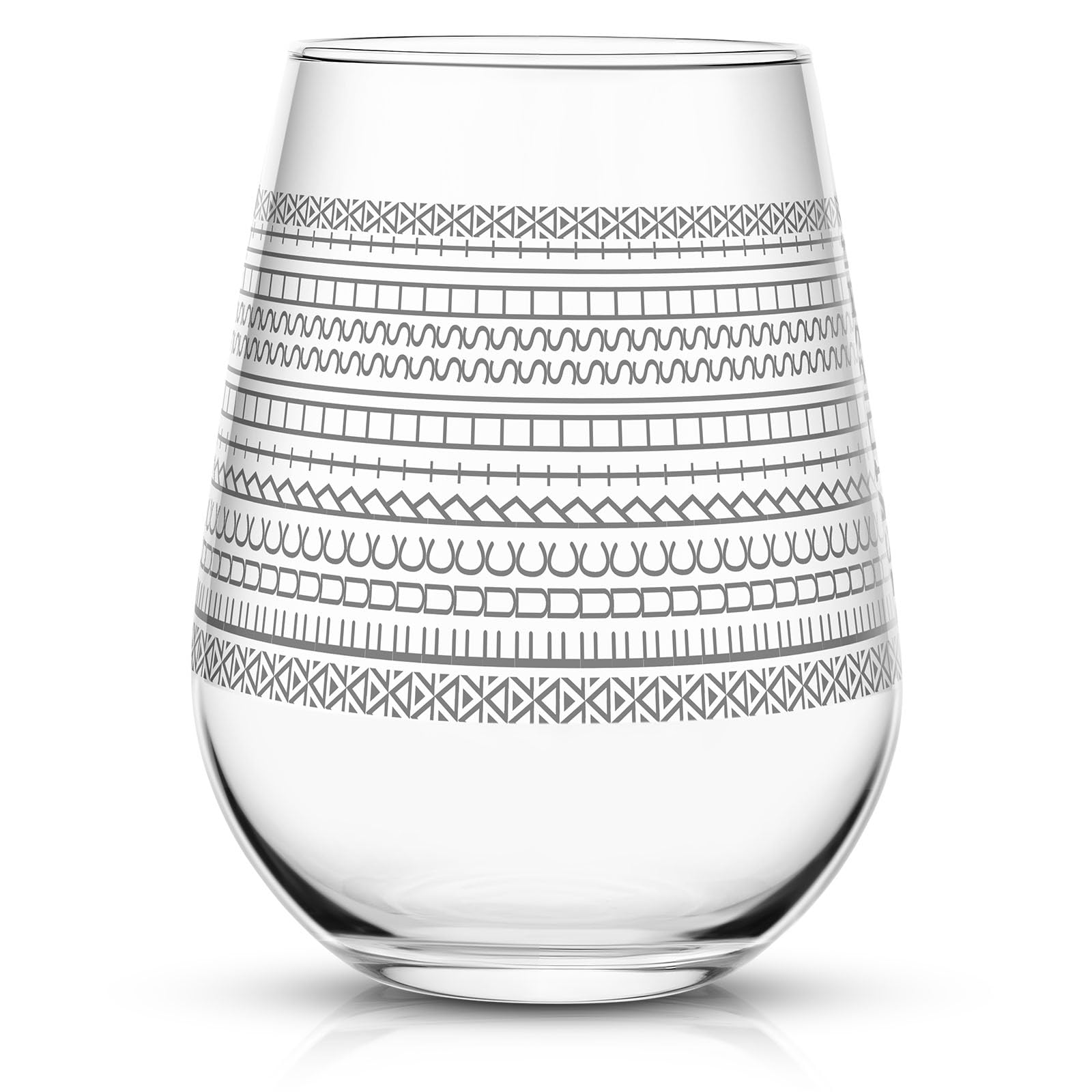 Vesici hidden-message wine glass 17oz showing the design while sipping, a witty gift idea