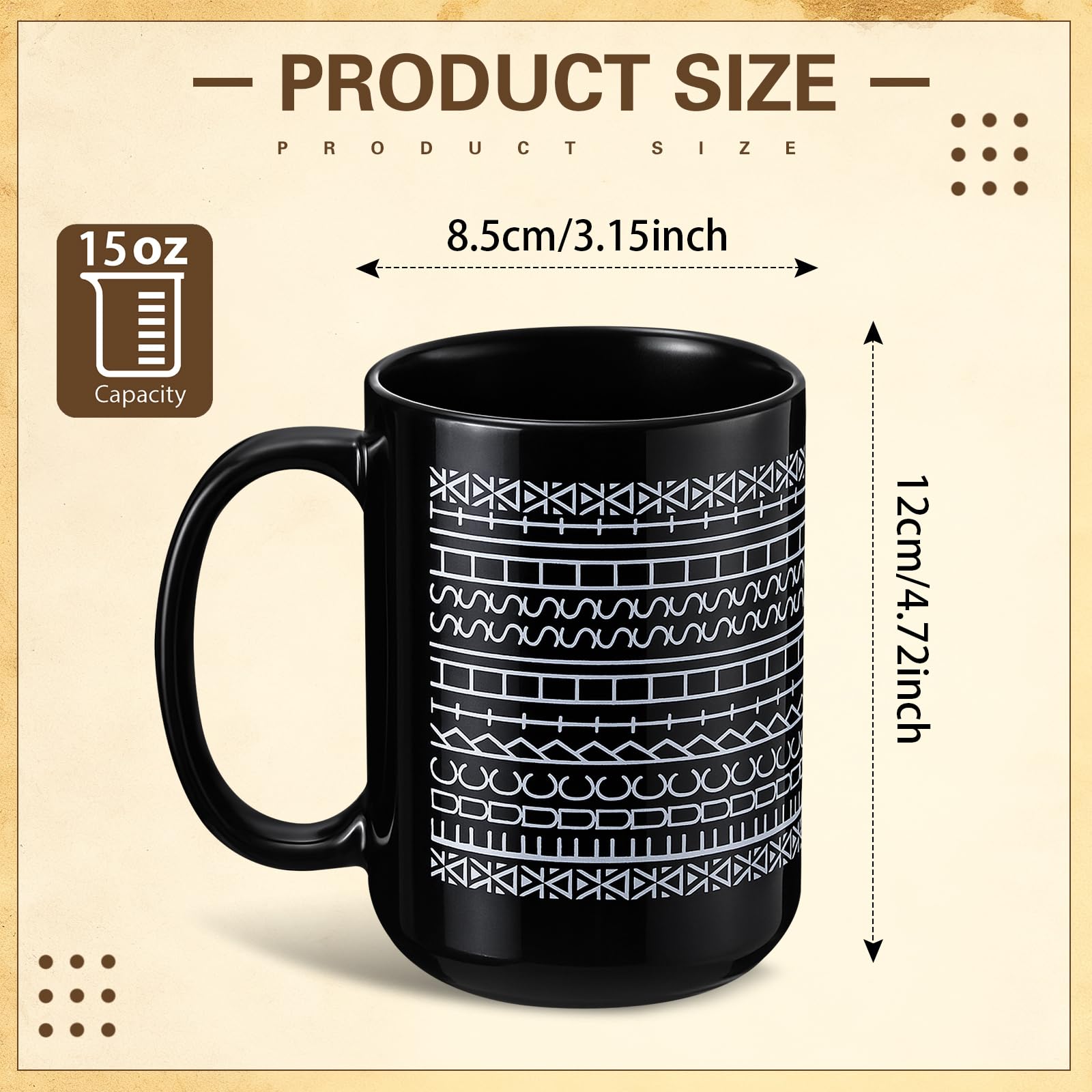 Vesici multicolor ceramic mug with sturdy base for stable daily use.