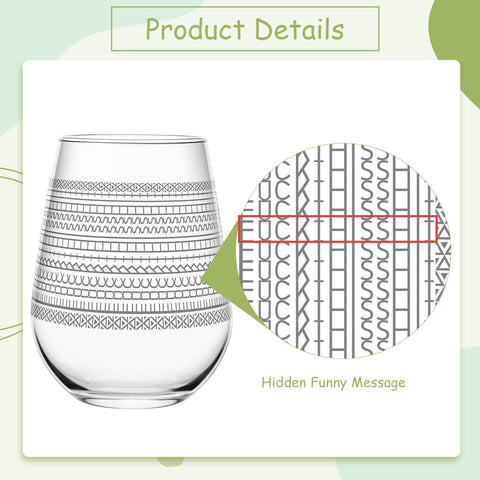 Vesici rune-pattern design on glass highlighting hidden message when drinking