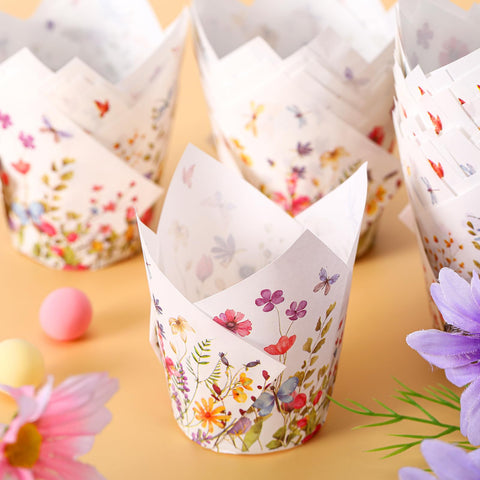 Vesici wildflower pattern offers multicolor appeal for party catering or home baking.