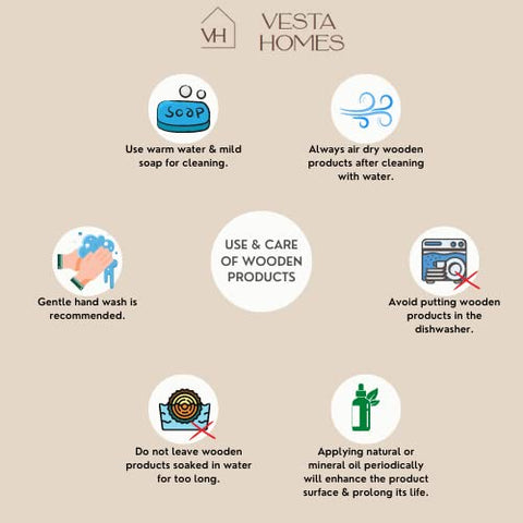 Vesta Homes acacia board handmade in India for artisanal quality