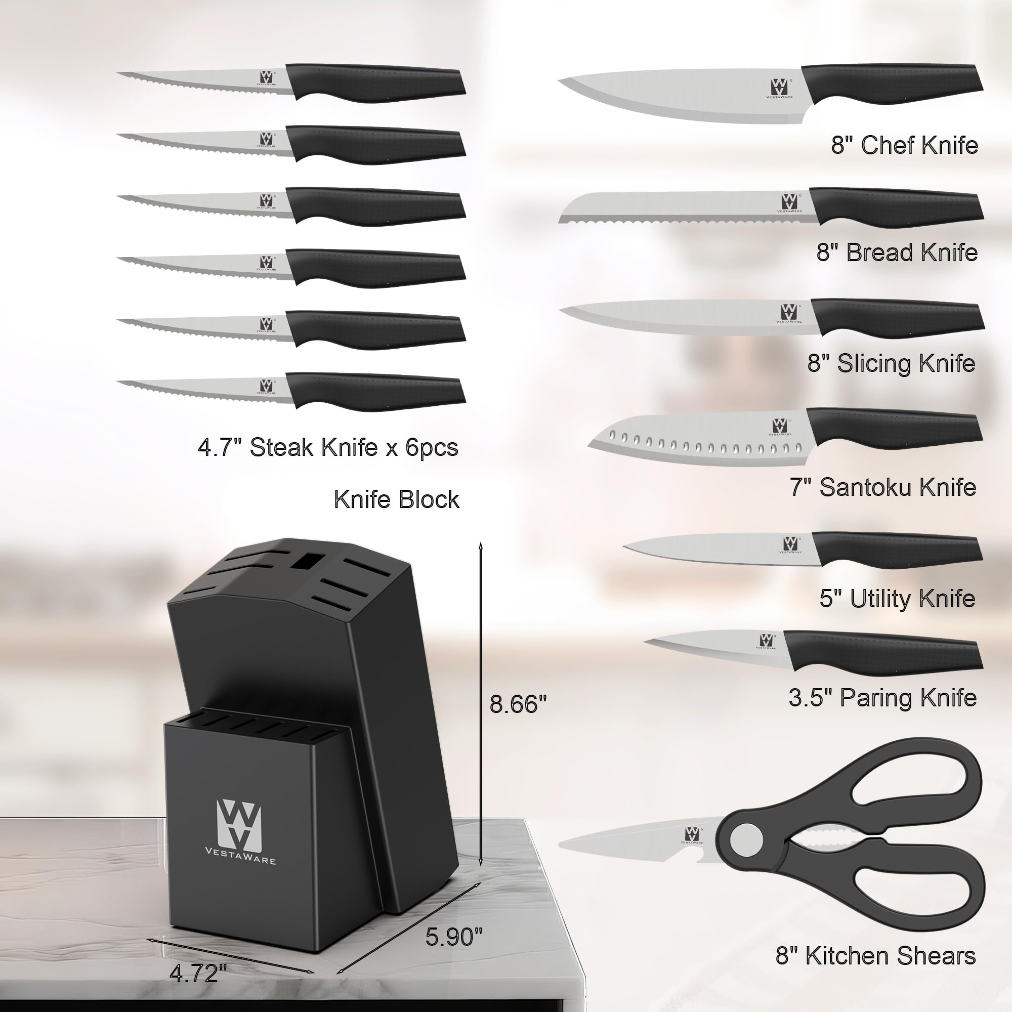 Vestaware kitchen shear for versatile cutting and trimming tasks