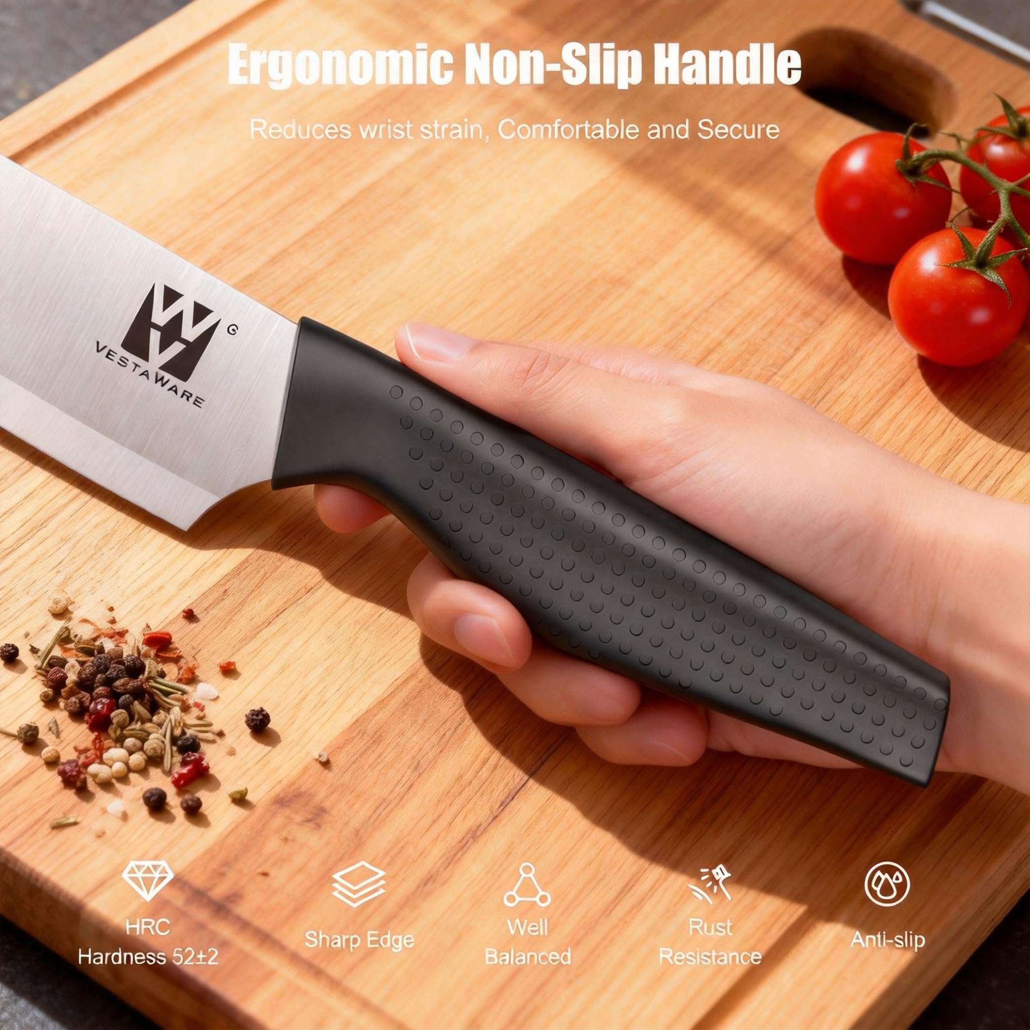 Vestaware 8-inch chef knife for precise, effortless chopping