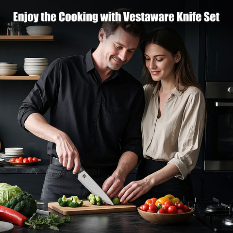 Vestaware serrated steak knives for table service