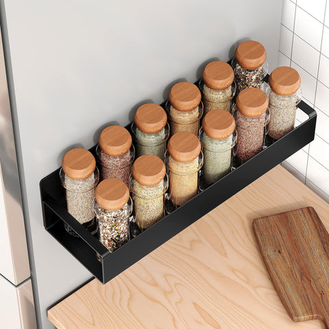 Vetacsion medium front-view rack attached to fridge with spices