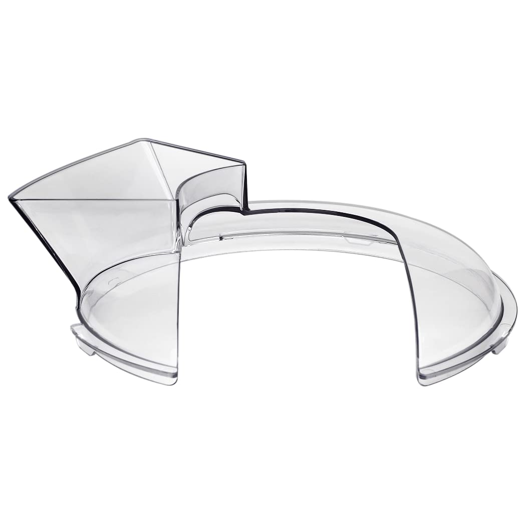 Pouring shield mounted on bowl to prevent splashes during mixing