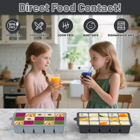 Vethwal mint ice cube tray 3-pack for party-ready cubes
