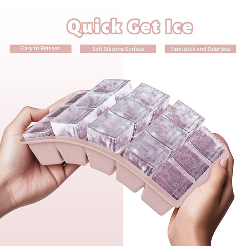 Vethwal easy-release silicone tray for quick ice cube removal from bottom.