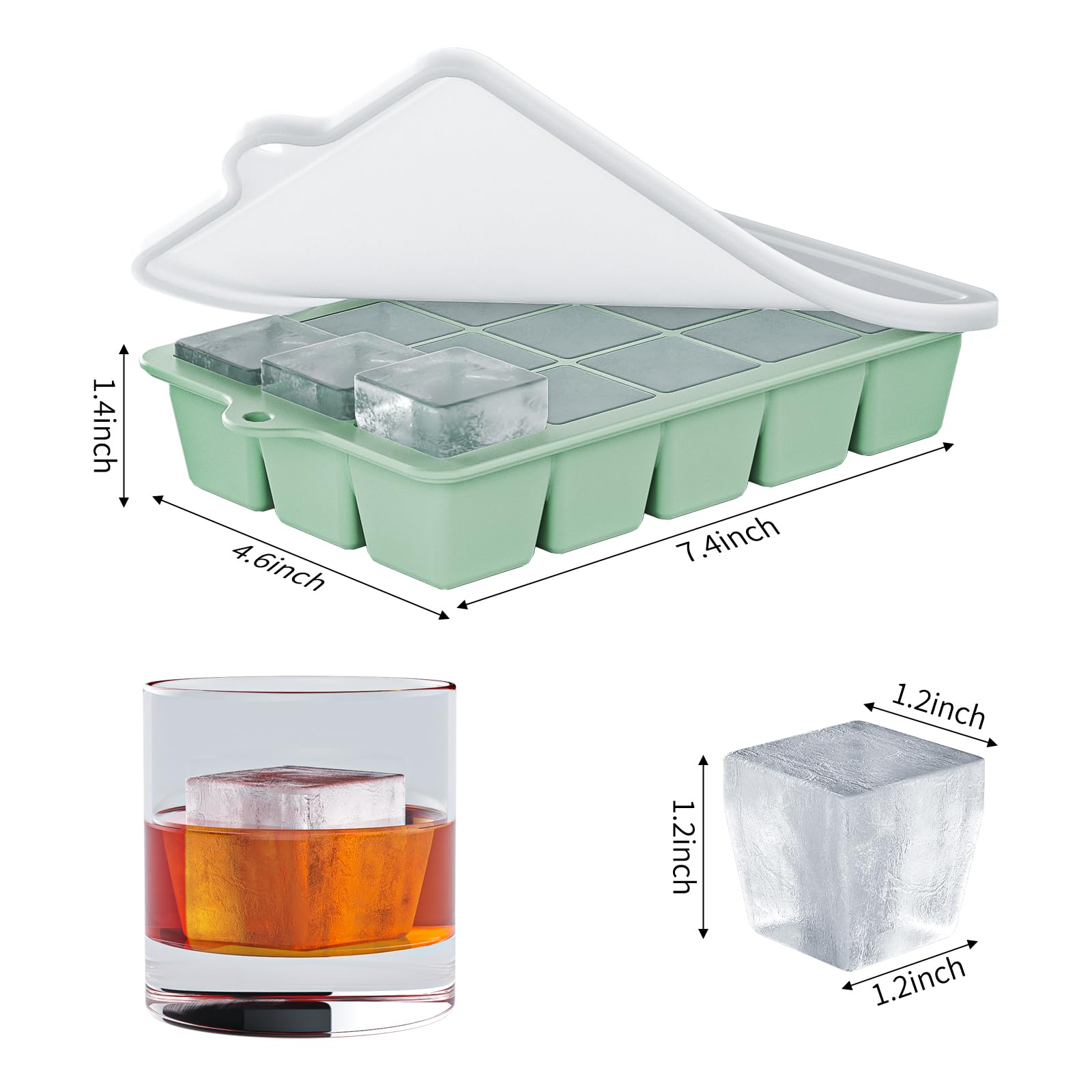 Vethwal removable lid ice cube tray showing stackable design