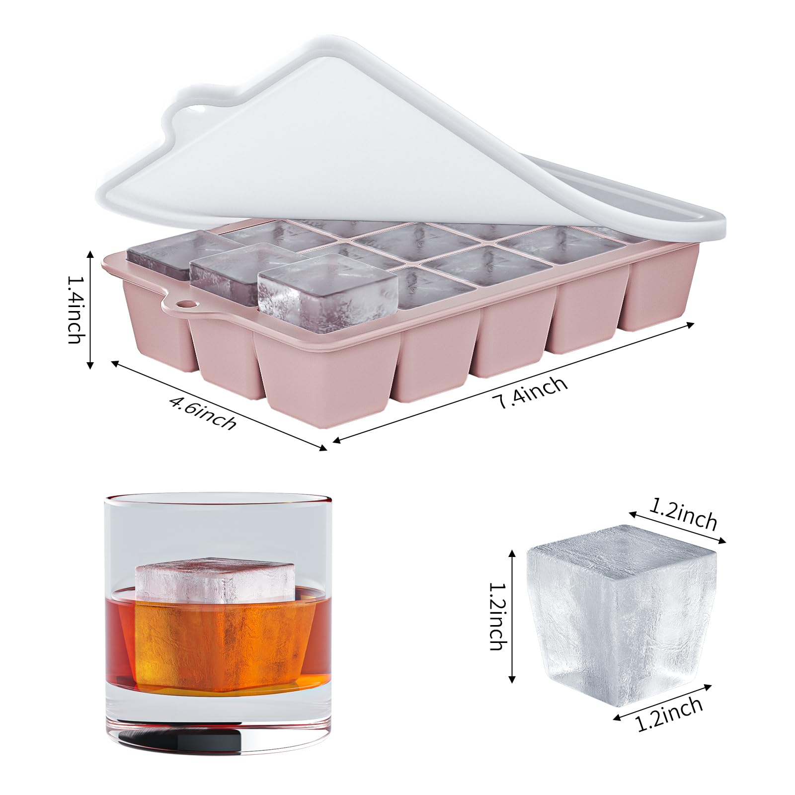 Vethwal ice cube tray removable lids for hygienic storage and less dilution.