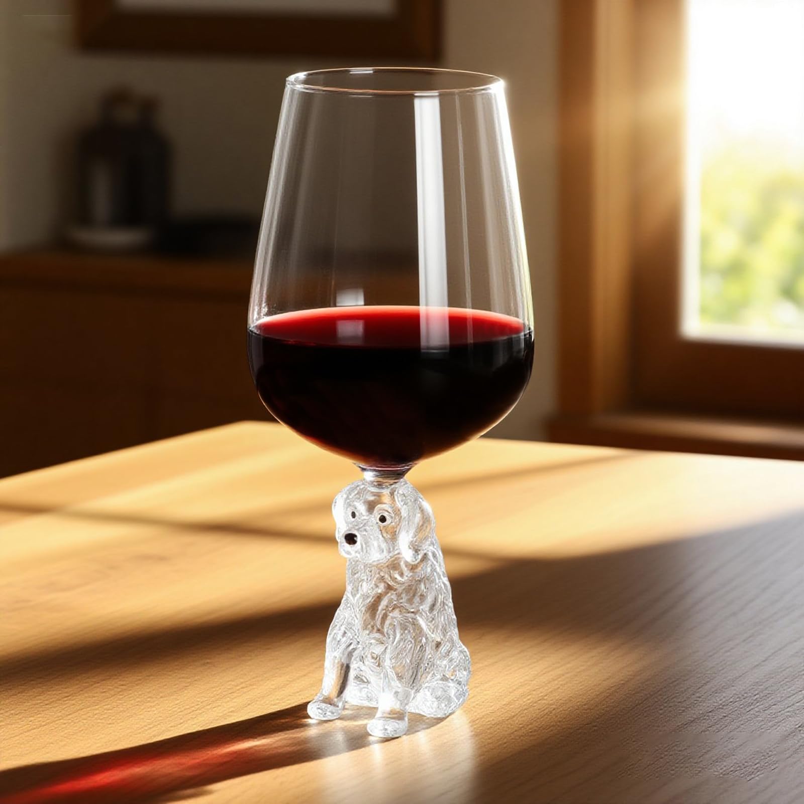 Veuverig Golden Retriever wine glass dishwasher-safe, quick cleanup after entertaining.