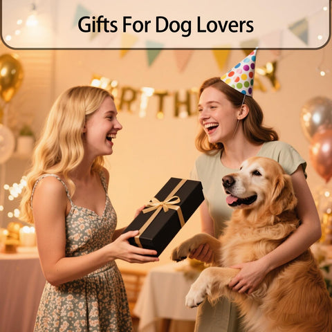 Veuverig Golden Retriever wine glass table setting, perfect for holiday dinners.