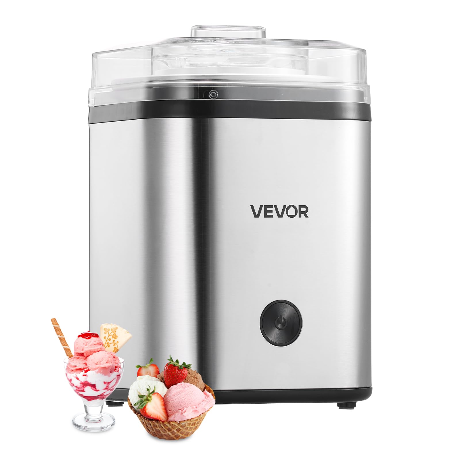 VEVOR ice cream maker front view for large family batches and quick desserts