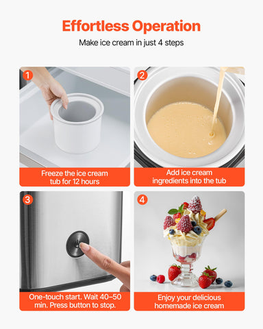 VEVOR ice cream maker freeze bowl ready for 12-hour prep
