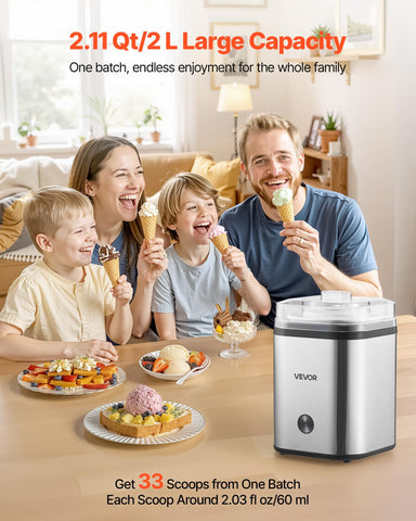 VEVOR ice cream maker motor action shows smooth mixing for creamy texture