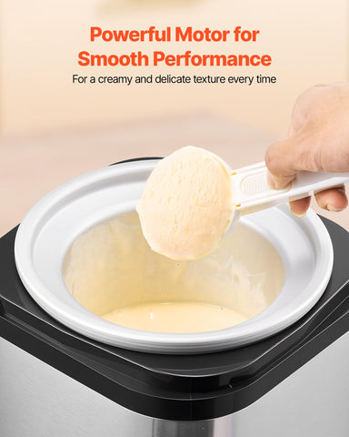 VEVOR ice cream maker stainless steel shell is durable and easy to clean