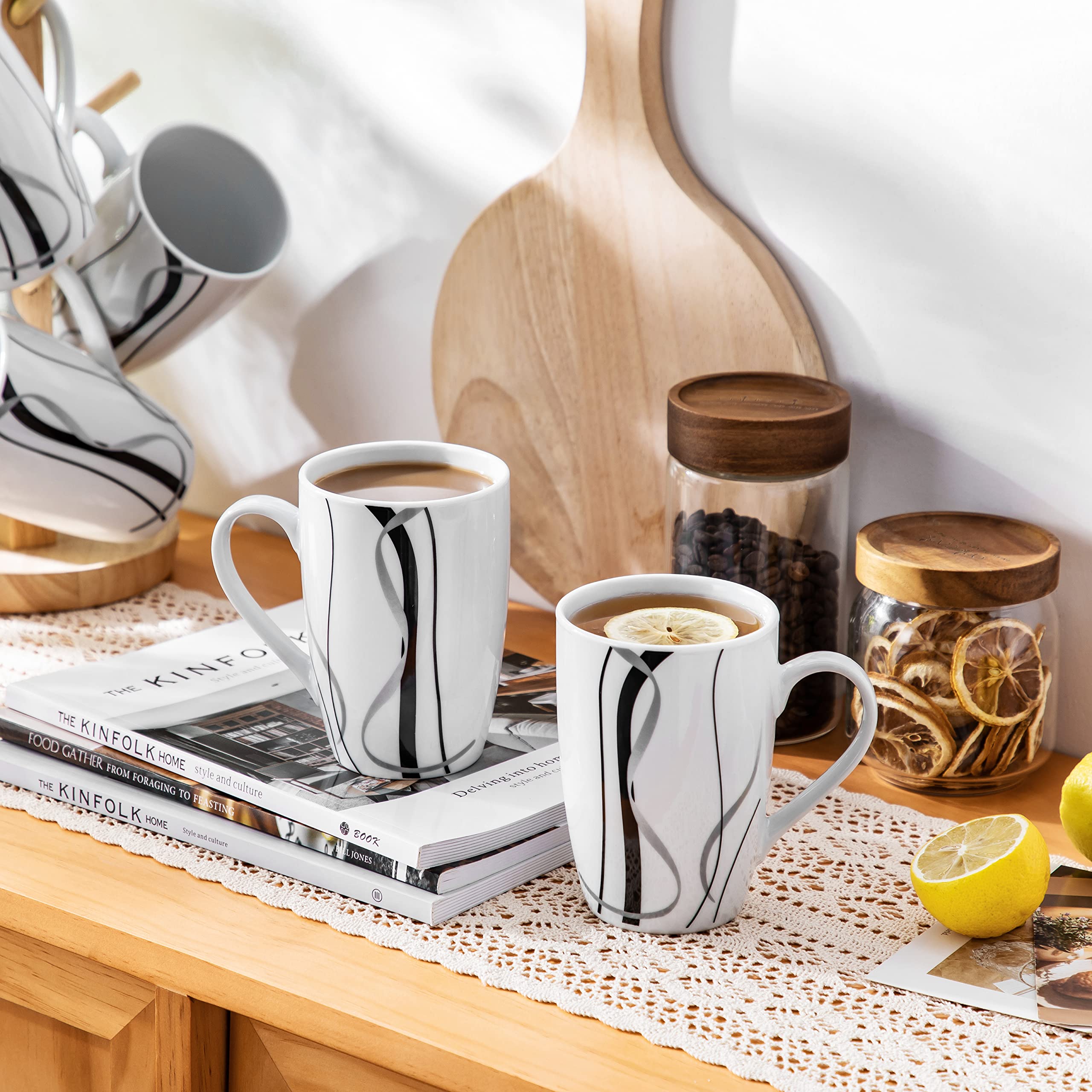 VEWEET Fiona ceramic mugs showcase premium material and versatile everyday use.
