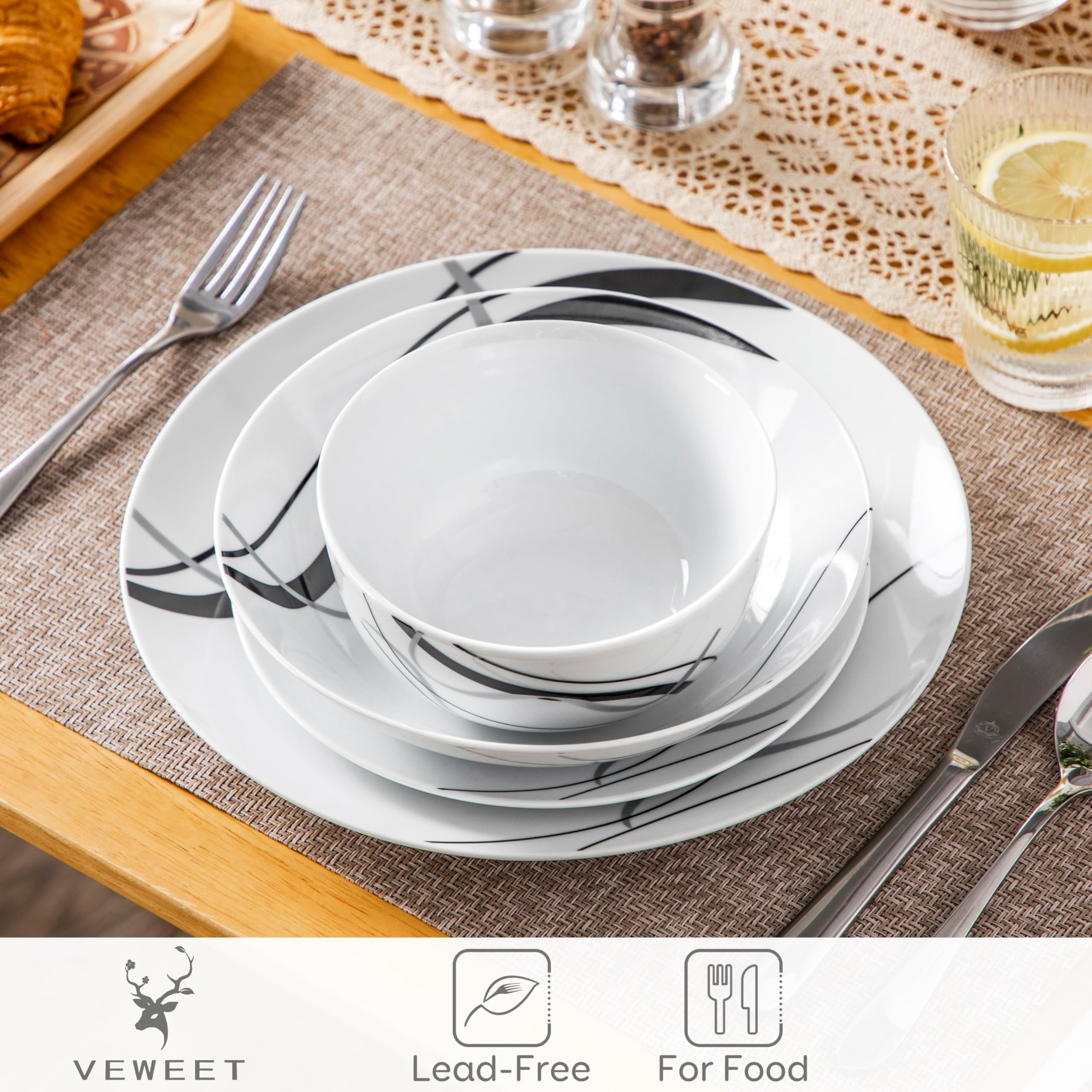 VEWEET Fiona dessert plates 8-inch ideal for desserts