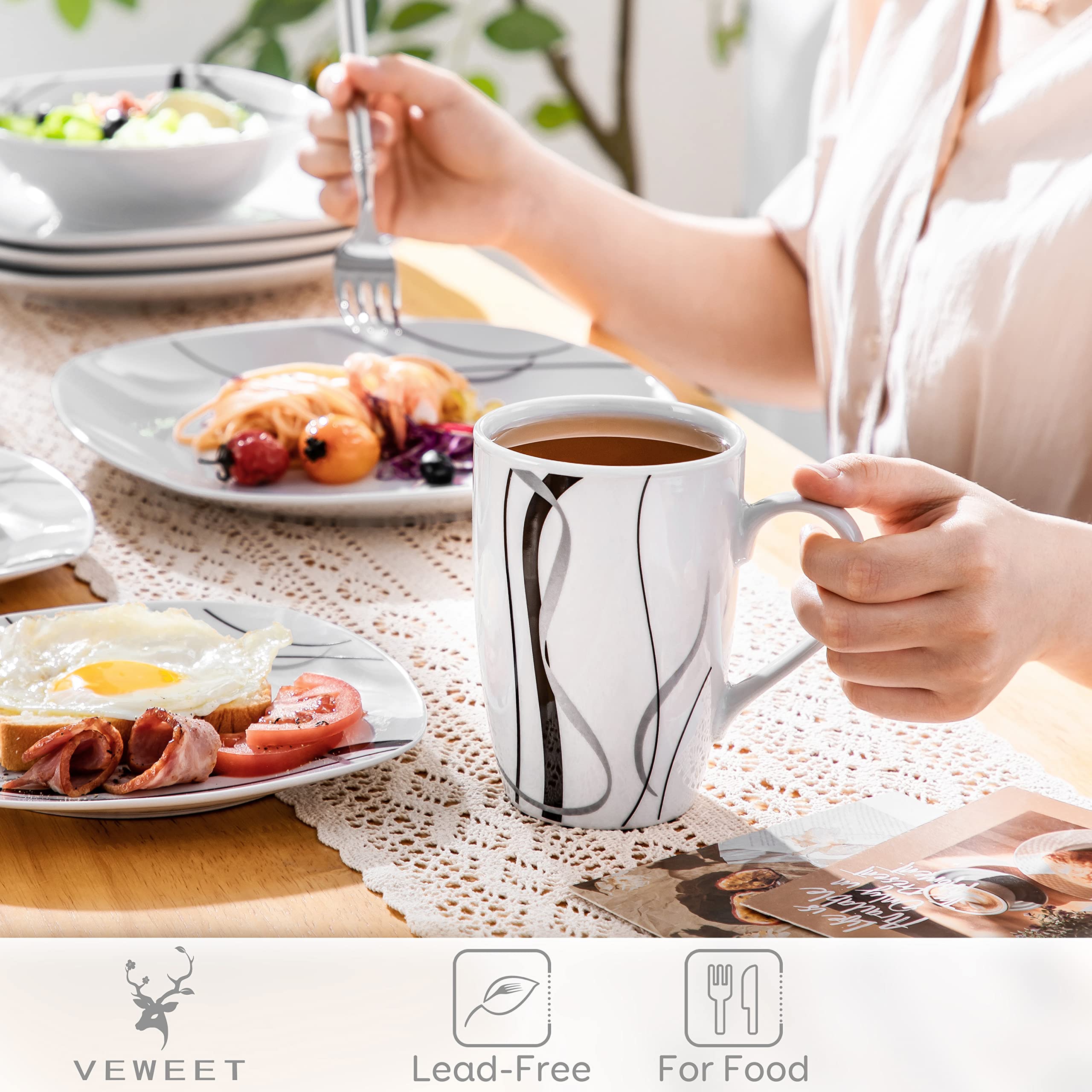 VEWEET Fiona mug microwave-safe and dishwasher-safe for convenient cleanup.