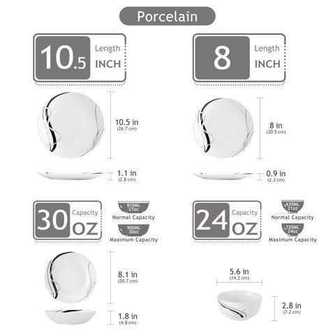 VEWEET Fiona ribbon-pattern dinnerware enhances casual or formal dining